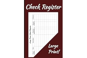 Check Register: A simple, large print, checkbook register to help you keep your Checkbook Balanced. 6 X 9 Landscape Format for Easy Reading and Writing