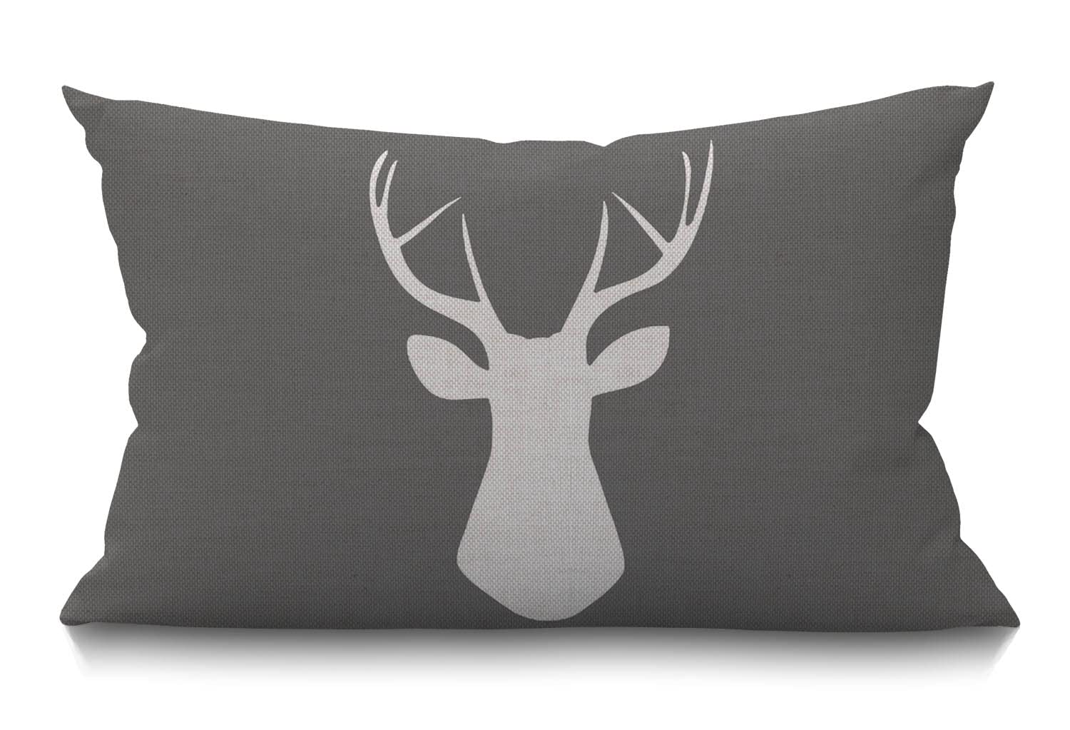 BGBDEIA Woodland Deer Head Cushion Cover Pillow cover Rectangle Throw Pillowcase with invisible zipper for sofa & couch 30 x 50 cm(12 x 20 inch)