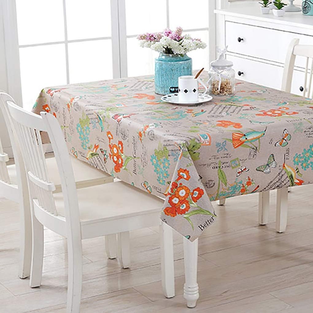 Amazon Com Rectanglewaterproof Table Clothpvc Floral Prin Table Linen Wrinkle Resistant Fade Resistant Easter For Buffet Table Kitchen Room Dining Room Tables Color Gray Size 120160cm Home Kitchen