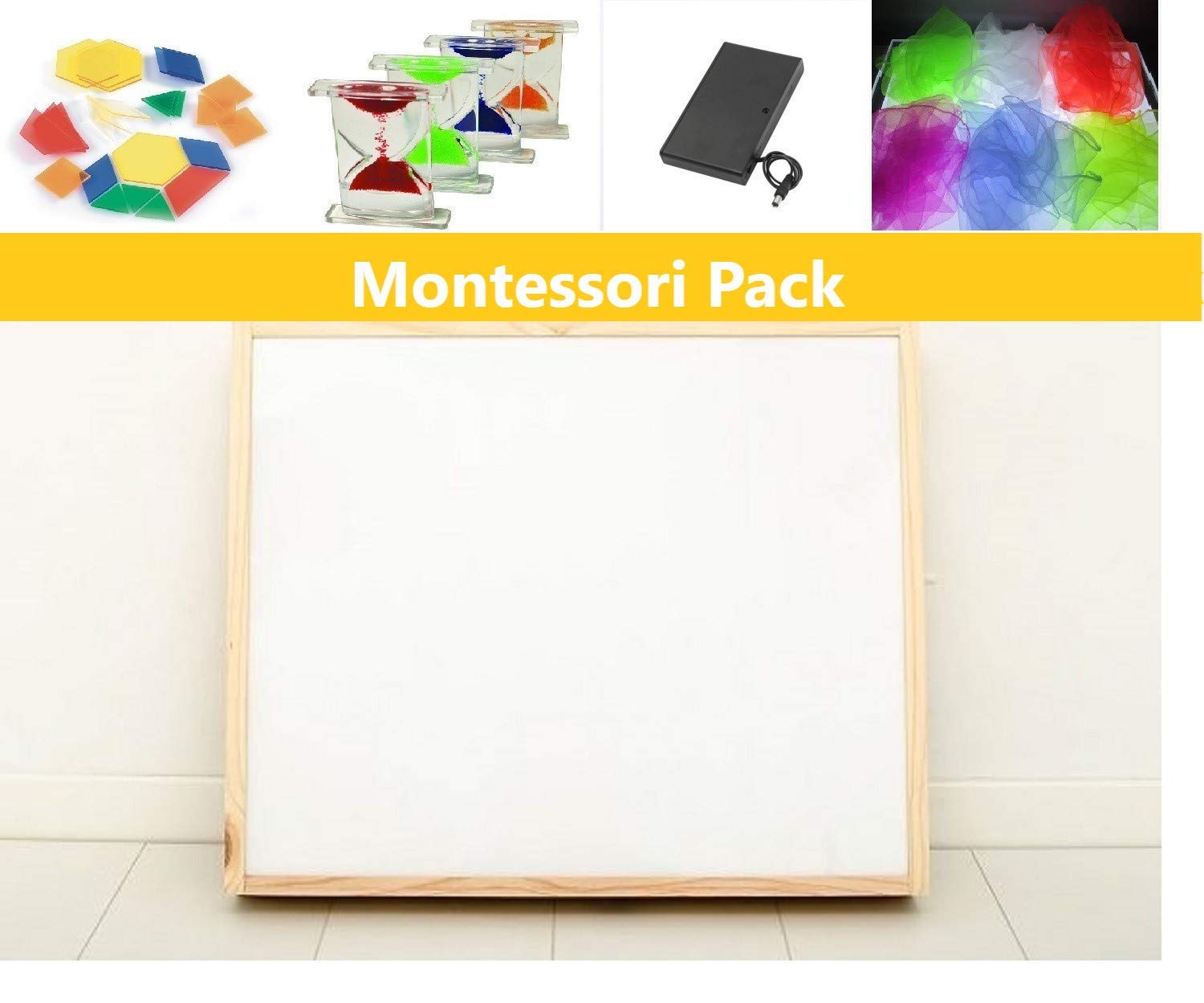 Pack caja de luz Montessori RGBW 30x40cm + materiales: Amazon.es: Handmade