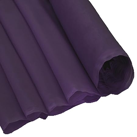 Plain Woven Voile Net Curtain Fabric Finished In Plum 150cm 58