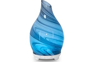 MAROMAMIX Essential Oil Diffuser 120ML Glass Ultrasonic Aromatherapy Oil Diffuser-Aroma Humidifier Glass Diffuser,7 Color Changing Light Waterless Auto-Off-Ultra-Quiet for Sleeping Yoga Home Office and Spa