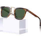 CARFIA Square Acetate Polarized Sunglasses for Men UV Protection Retro Style CA5107