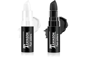 FIVEFULU Black and White Face Paint Halloween Makeup Kit, Matte Lipstick Set Eye Black Stick, Body Paint Face White Foundation Makeup for Halloween Zombie Clown Vampire Skeleton Skull Joker Makeup