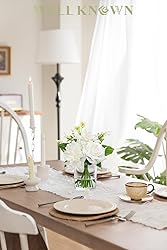 WELL KNOWN Artificial Flowers in Glass Vase with