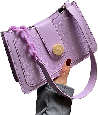 Amazon Mecoco ショルダーバッグ クラッチバッグ クロコダイル柄 革 Puレザー レトロ レディース パーティーバッグ ハンドバッグ 小さめ 肩掛け ミニバッグ 人気 かわいい デート パープル クラッチバッグ