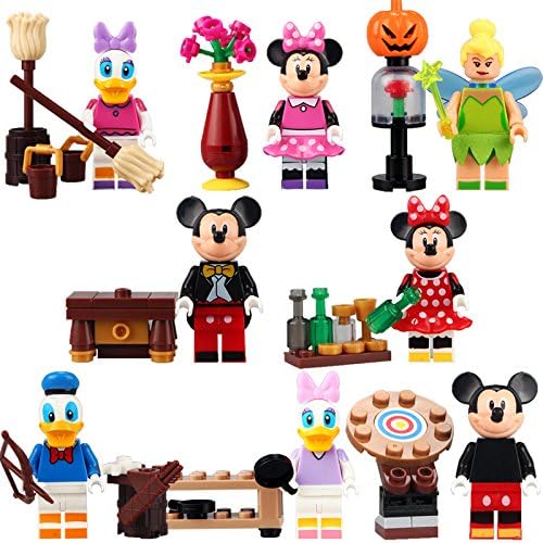 Mickey Mouse Minnie Mouse Donald Duck Daisy Duck and Tinkerbell Minifigure s w/Accessories