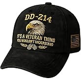 DD-214 Veteran Army Baseball Cap - Adjustable Embroidered Eagle Patriotic Hat - Perfect Veterans Day Gift for Soldiers