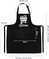 LINEN CLOSET Funny BBQ Apron for Men 2 Pockets Large 32x23 Kitchen Chef Gift view 7
