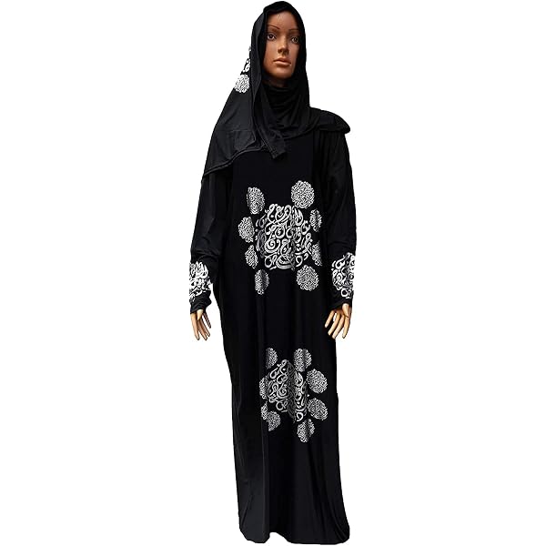 Muslim Women's Floral Galabeya Isdal Kaftan - Prayer Robe Abaya Hijab Dress