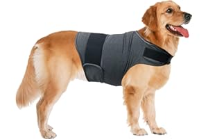 QIYADIN Dog Anxiety Relief Coat, Adjustable Shirts for Dogs Anxiety, Dog Anxiety Vest Jacket for Fireworks, Thunderstorm, Travel, Separation, Anxiety Calming Vest Wrap for Small Medium Large Dog