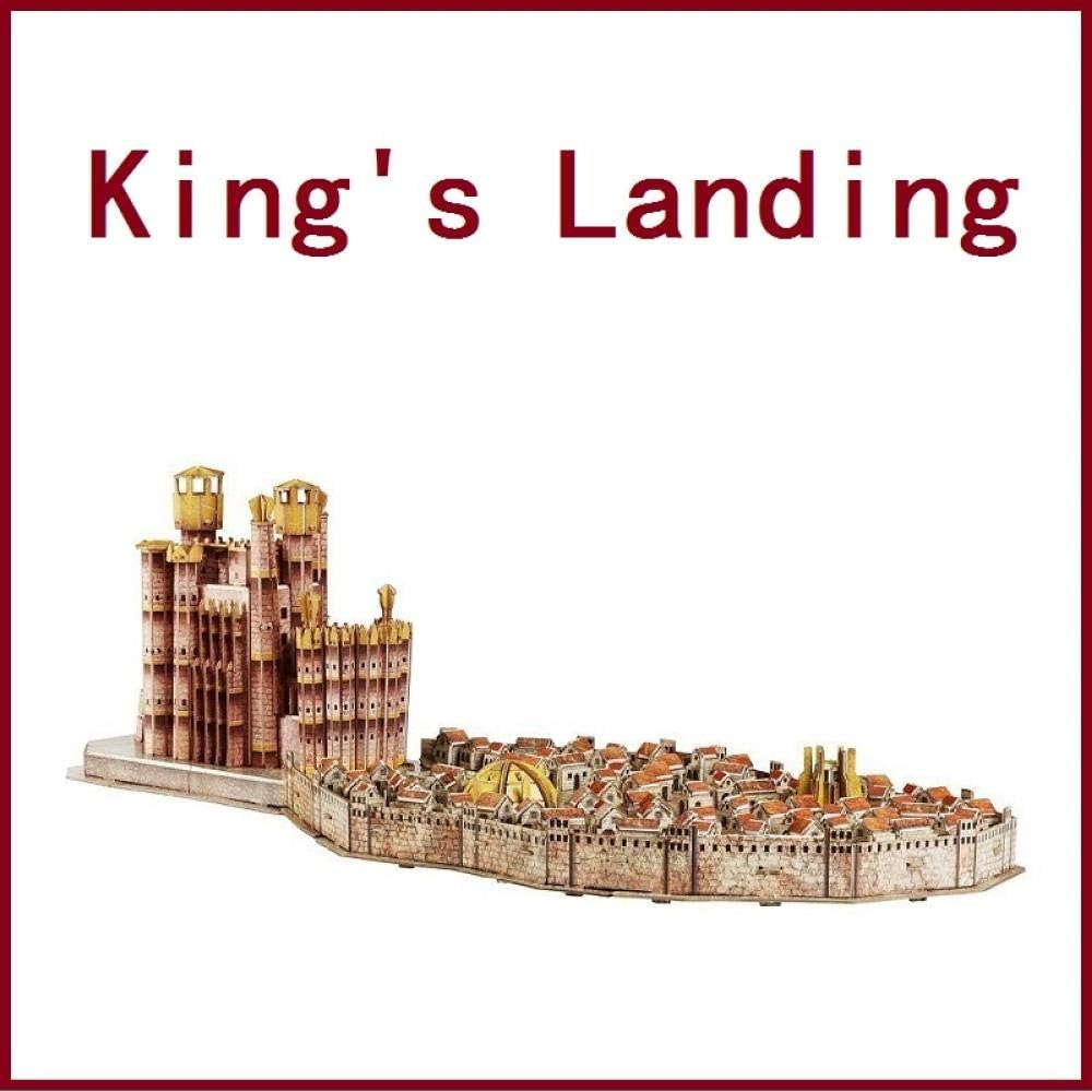 Hehilark 3D Jigsaw St,3D Puzzle Game of Thrones Ice and Fire Songs Toy King s Landing Castle Town Model,3 Piece Set