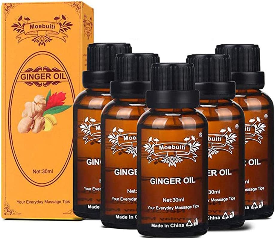 Ginger Oil, Relaxing Massage Oils for Massage Therapy Pure Ginger Essential Oil for Lymphatic Drainage Hair Care, Joint Pain