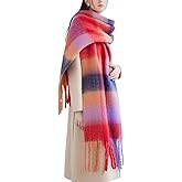 TYHOTULY Chunky Scarf for Women Winter Plaid Thick Warm Long Shawl Wraps Cold Weather Big Christmas Fashion Blanket Scarves