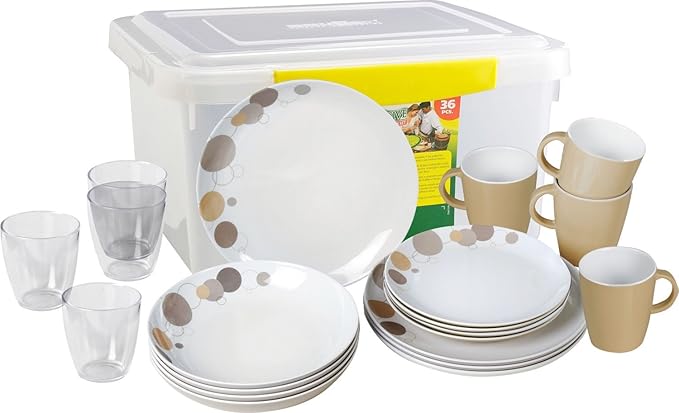 Vajilla de melamina para camping de Brunner Pepita, 36 piezas ...