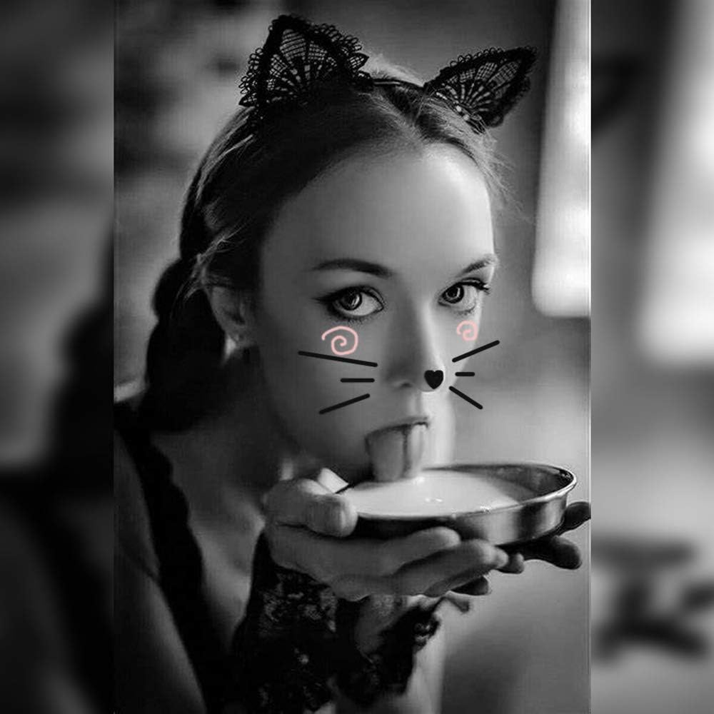 SUNTRADE 2PCS Lace Cat Ears Headband Exquisite Sweet Sexy Women Hair Accessories, Black, 2 Count (Pack of 1) - Image 5