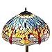 Serena D'italia Contemporary Tiffany Floor Lamp Torchiere - Red Dragonfly Floor Lamp - 60-inch Tall Floor Stained Glass Lamp - Blue and Yellow Shade Tiffany Floor Lamps for Living Room