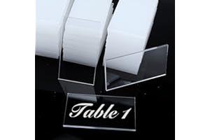 HighFree 100pcs Clear Acrylic Place Cards Table Numbers for Wedding, Escort Blank Rectangle Acrylic Plates for Dining Seating