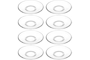 JECOMPRIS 8pcs Clear Glass Tea Saucers Transparent Round Coffee Cup Coasters Glass Dessert Trays for Snacks
