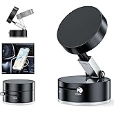TUTGLOBAL Vacuum Suction Magnetic Car Phone Holder Mount Fit All Phones,Adjustable Phone Holders for Your Car Home Office Smooth Surfaces,Metal Ring Stick Outside if Case Non-Magnetic