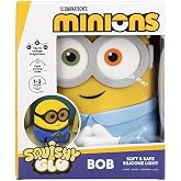 Minions Bob SquishyGlo Light - Officially Licensed Minions Product | Soft Squishy Silicone Design &bull; Rechargeable Cordless Lamp &bull; Auto-Off Timer For Bedtime Comfort