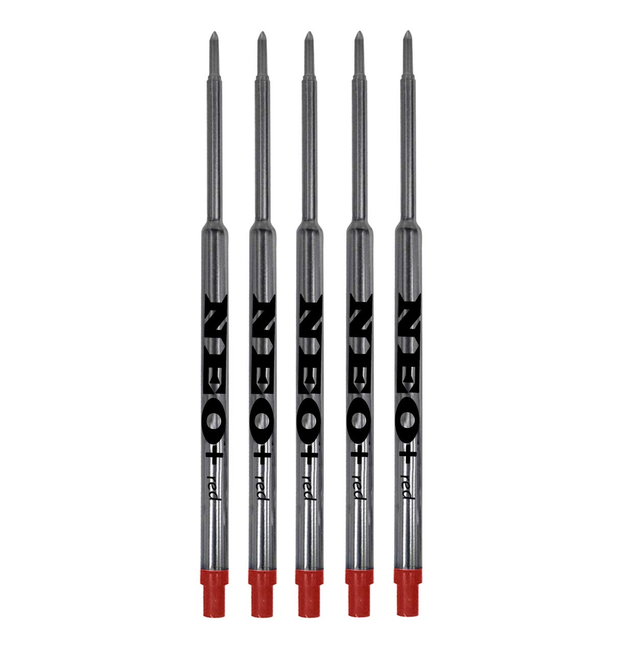 UK Seller! Sets of Pen Refills which fit Waterman Ballpoint Pens. Medium Point Ballpoint Soft Roll Refills (Set of 5 RED Ink)