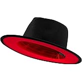 jingsha Fedora Hats for Men & Women Wide Brim Fedora Felt Panama Hat Men's Dress Hats with Belt Buckle