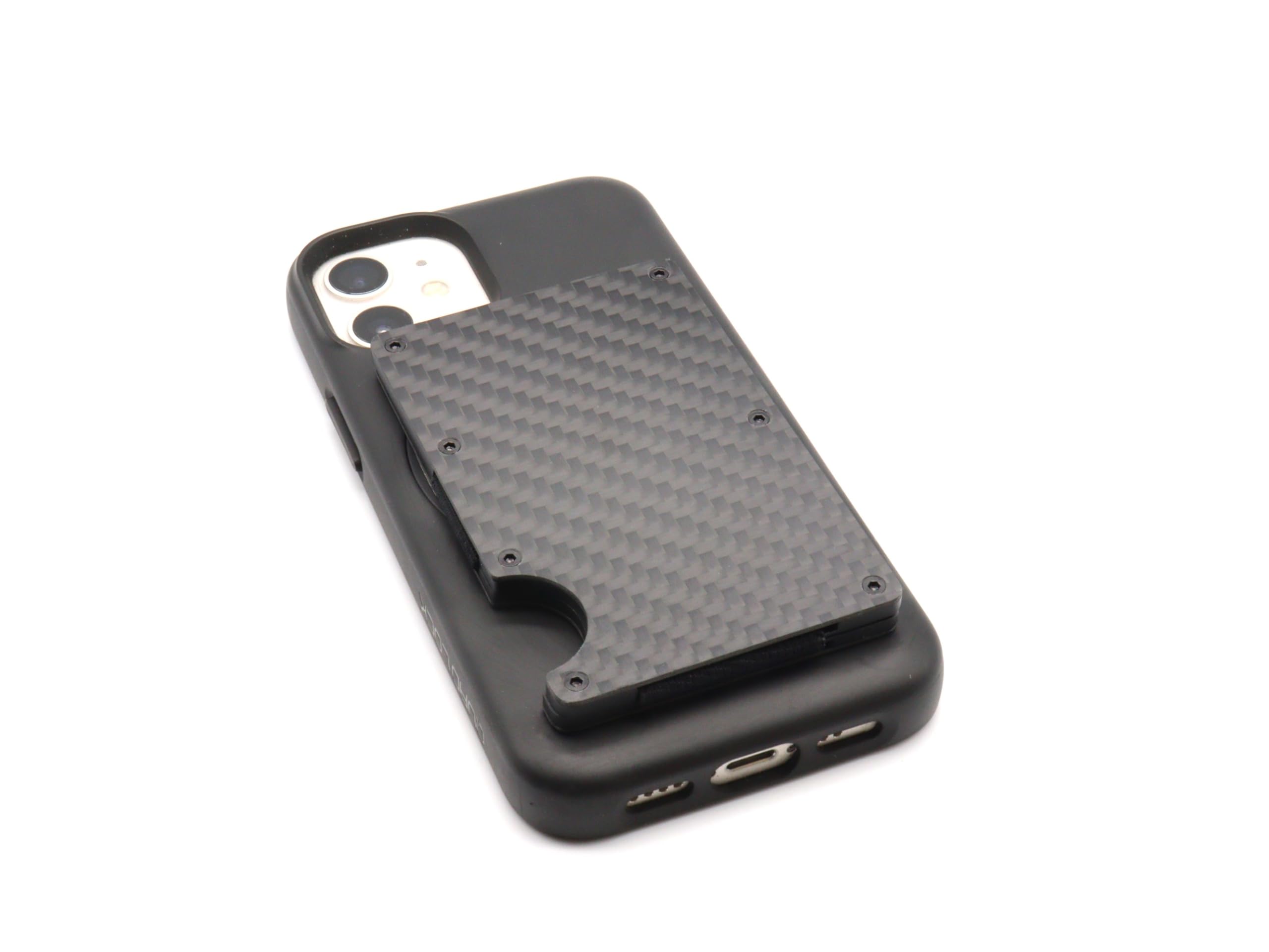 Card Holder Wallet Compatible with Quad Lock MAG Phone Cases by DesignUniverse (Carbon Fibre)