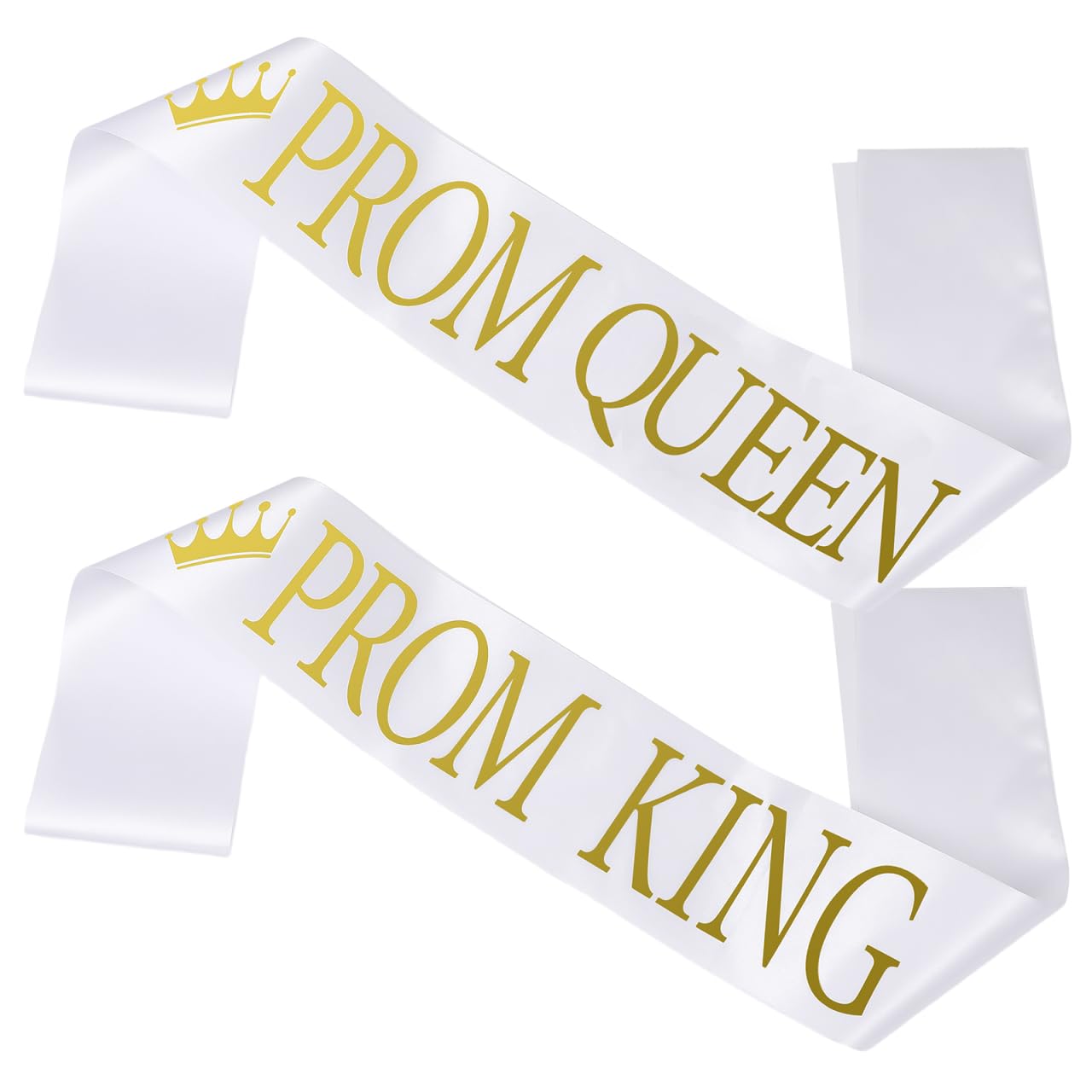 PRETYZOOM Graduation Shoulder Strap Set 2Pcs Satin Sashes with Gold Prom King Queen Lettering for School Party Photography and Celebration Accessories