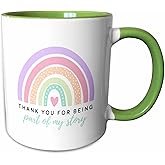3dRose Thank you For Being Part of My Story - Thanks Appreciation Gratitude 11oz Two-Tone Green Mug