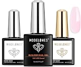 Modelones Pink Builder Gel with Base & Top Coat Set 3Pcs No Wipe Top Coat view 9