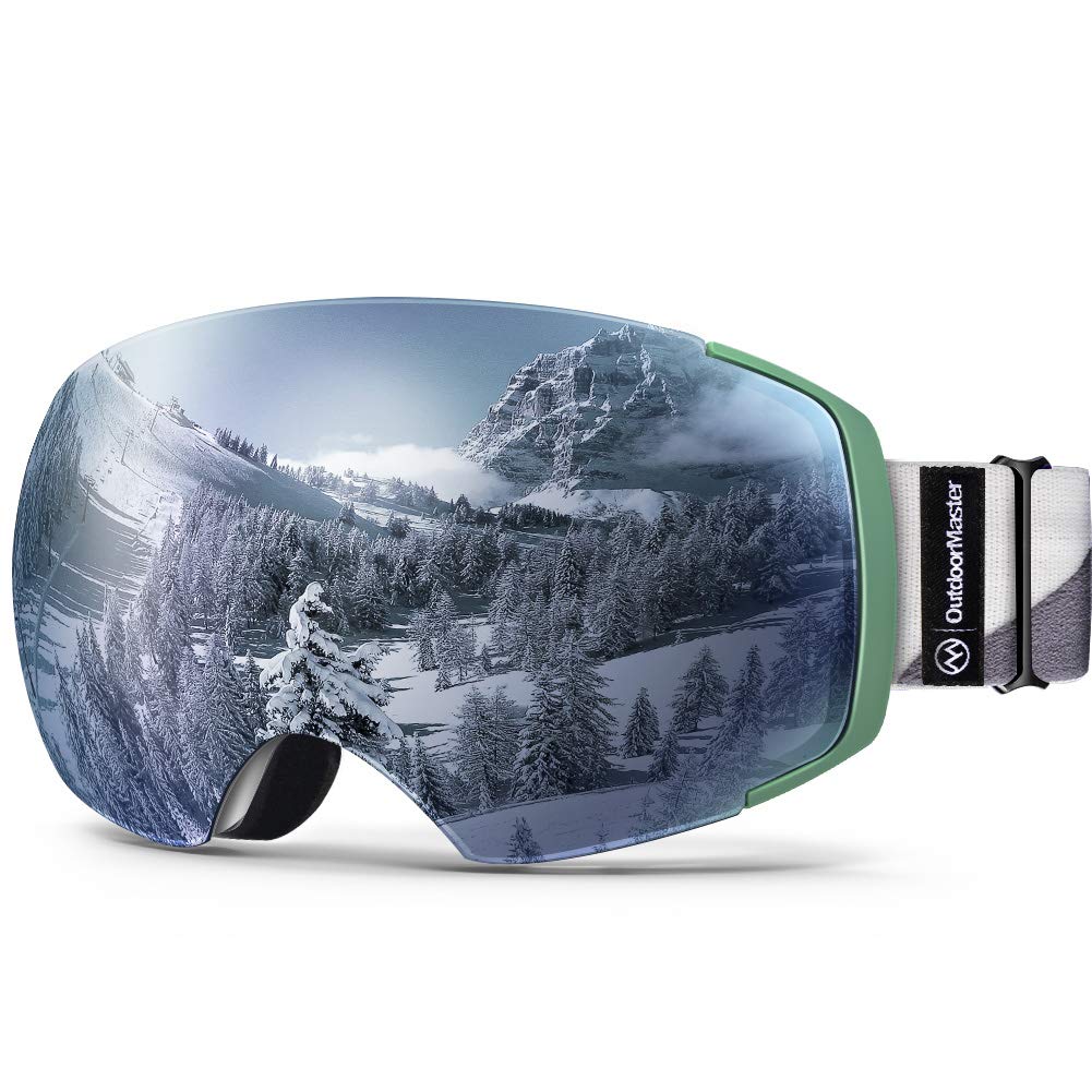 OutdoorMaster Ski Goggles Pro Frameless, Interchangeable Lens 100