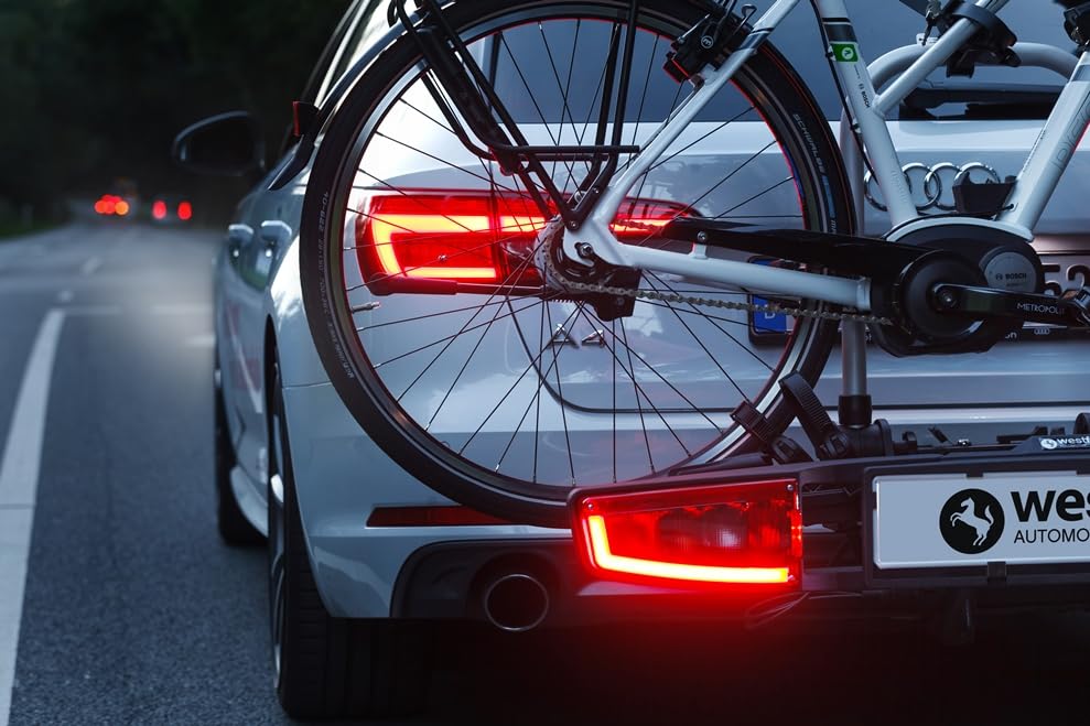 Westfalia Bikelander Fahrradträger für die Anhängerkupplung | Kupplungsträger für 2 Fahrräder | E-Bike geeignet | zusammenklappbar | LED-Hybrid-Leuchten 4