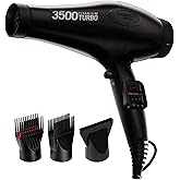 Red Pro Hair Dryer 3500W Turbo Titanium Blow Dryer with Detangler Comb, Fast Dry Smooth Hair, Multi Setting, Cool Shoot Button, Professional Salon Dryer