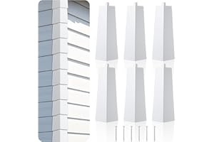 NODAAIIE 6 Pcs Aluminum Siding Corners 8.5 Inch Outside White Corner Caps, Smooth Siding Trim with Nails for Mobile Home and Wooden House Exterior