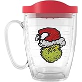 Tervis Dr. Seuss - Grinch Grinchy Claus Made in USA Double Walled Insulated Tumbler Travel Cup Keeps Drinks Cold & Hot, 16oz Mug with Handle, Classic