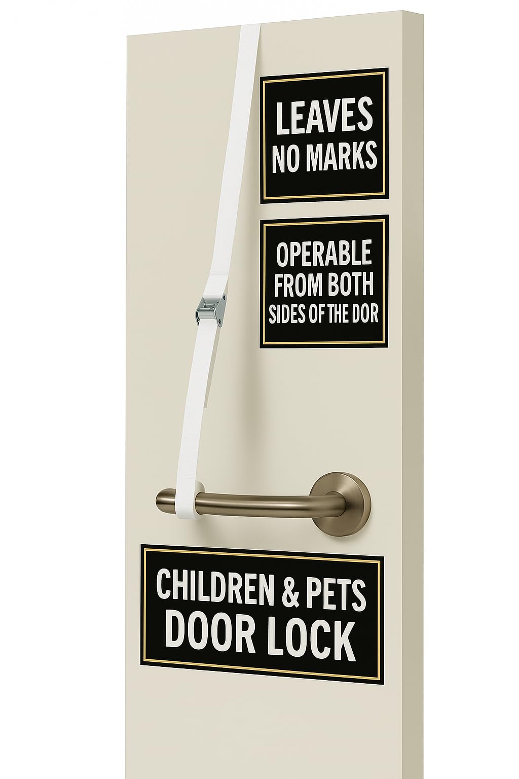 Bedroom Door Lock for Children and Pets, Child Proof Door Locks, Take it Wherever You Want Because is a Portable Door Lock, No Adhesives, No Marks on Doors, This Lock for Door Works on Both Sides