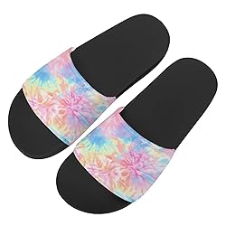 Howilath Pink Spiral Tie Dye Slide Sandals for