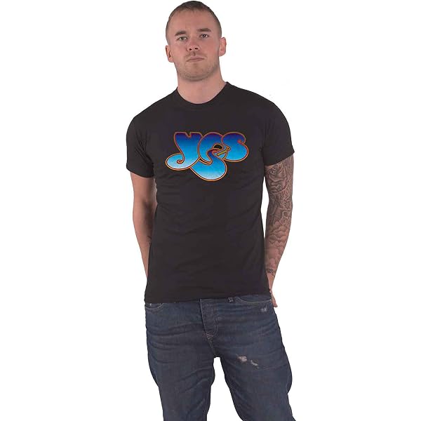 T-shirt YES Classic Homme – Logo Bande Bleue, Coupe Classique, Manches Courtes – Noir Taille XXL