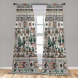 Ambesonne Mexican Window Curtains Pack of