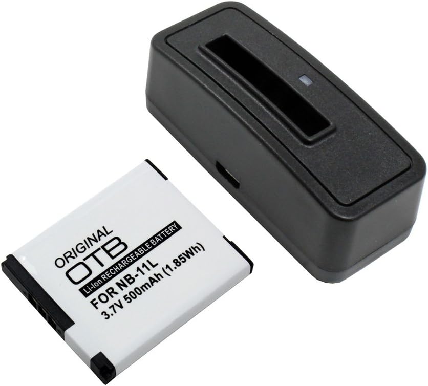 Charging Station and Battery Pack (500mAh) for IXUS 190, Battery replaced: NB-11L