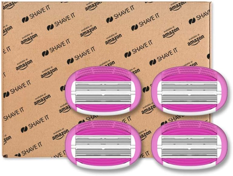 Shave It - Women's Travel Razor Heads (4-Pack), Pink