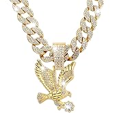TSANLY Ice Out Chain for Men Premium Zircon Stones Hypoallergenic Durable Hip-Hop Streetwear Chain Necklace Men