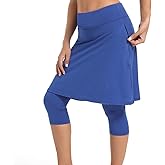 Women's Skorts Skirts with Pockets Modest Skirts 25"-33" Long Knee Length Athletic Skorts Blue-Old 2XL