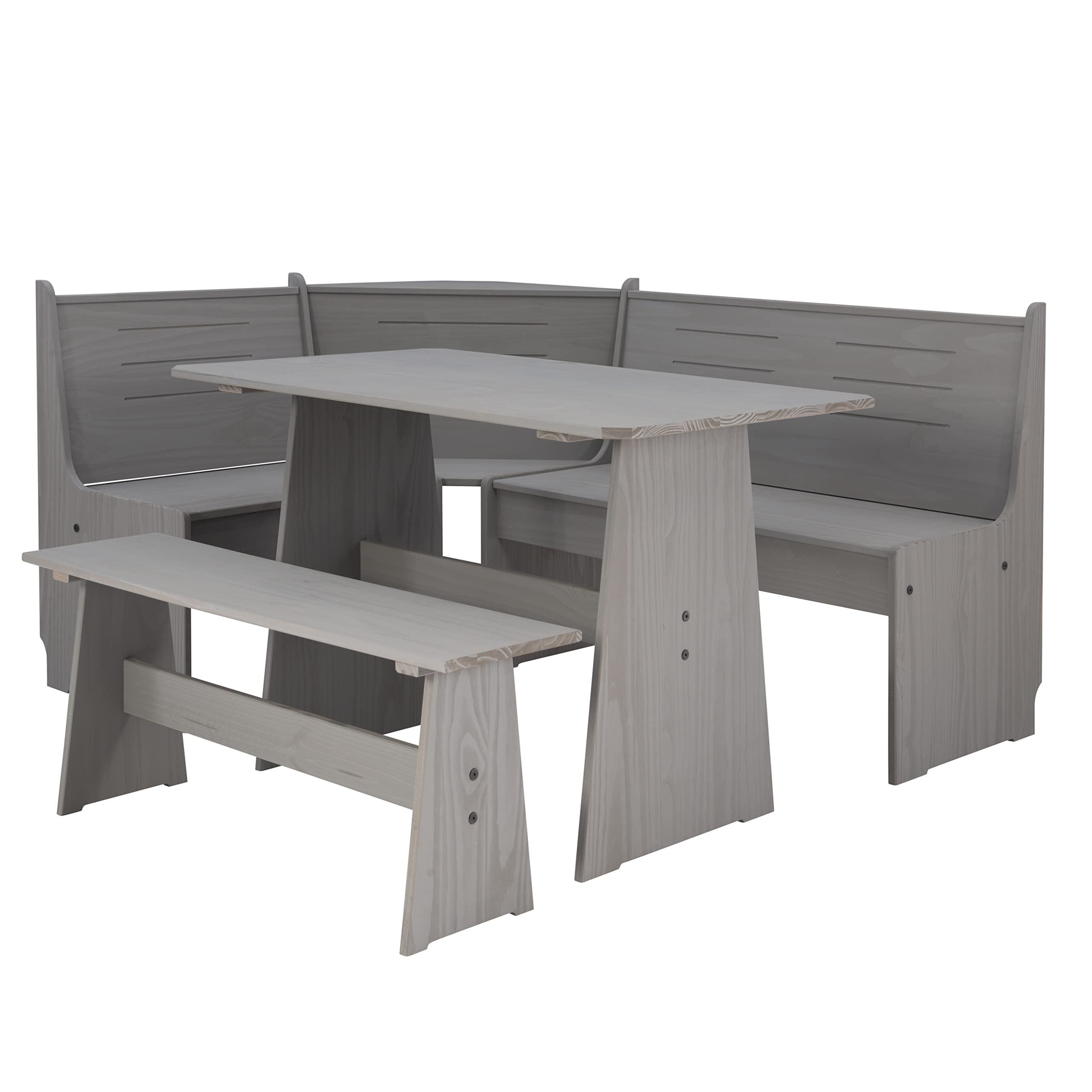 Photo 1 of Linon Home Decor Products Grey Corner Dining Set by Linon Leyton Nook, (AMZN2620)
