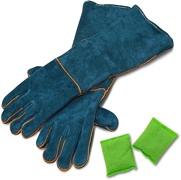 Amazon ペットショップ店員推奨 Rengrue ペットグローブ 二重構造 噛みつき防止 引っ掻き防止 犬 猫 爬虫類 保護手袋 ロングタイプ Rengrue 訓練士用スーツ セット 通販