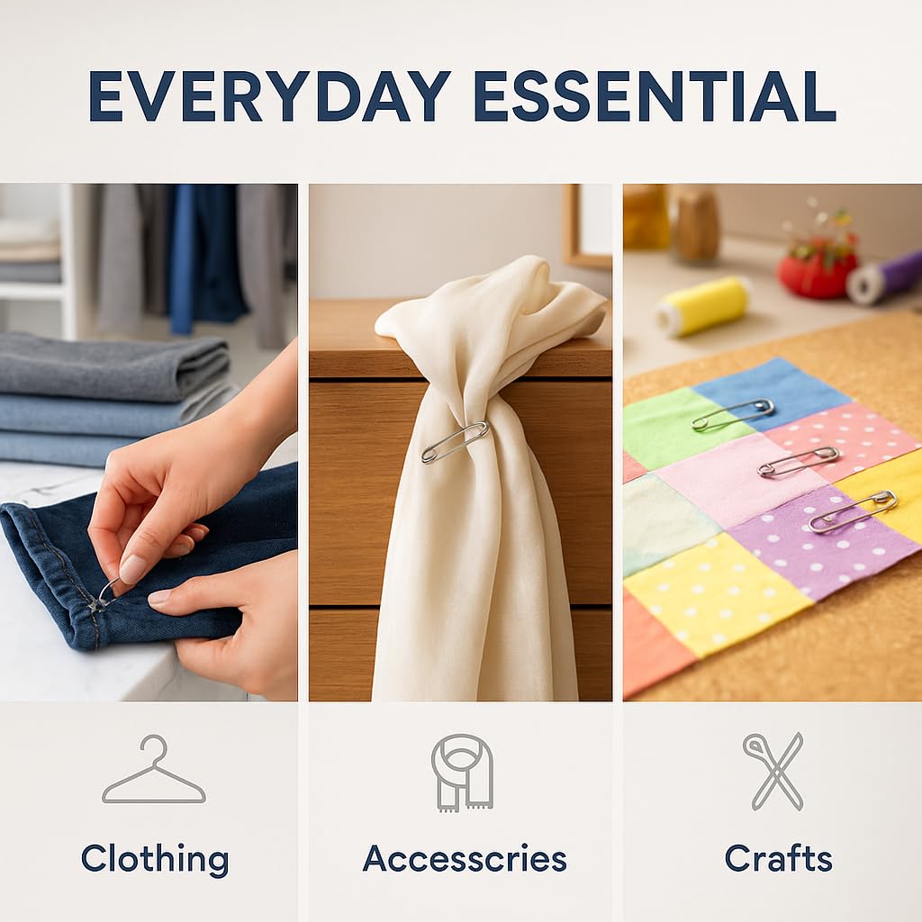 Mr. Pen 300 Pack Safety Pins, Assorted 5 Different Sized, Nickel Plated Steel, Rust Resistant, Small & Large Sizes, Bulk, for Clothes, Crafts, Pinning, Sewing, Art