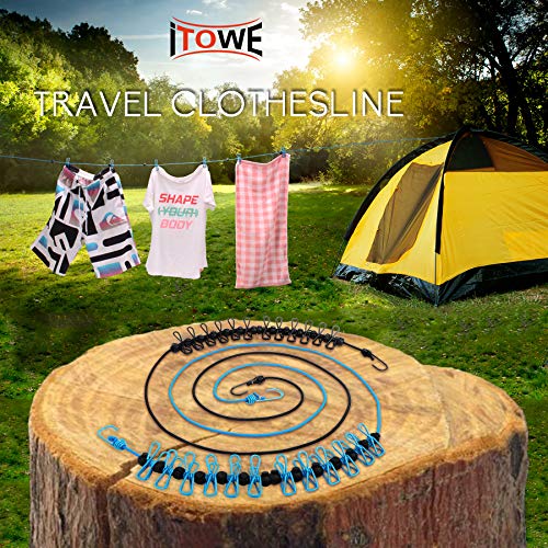 4 iTOWE+Portable+Clothesline+Retractable+Clothespins