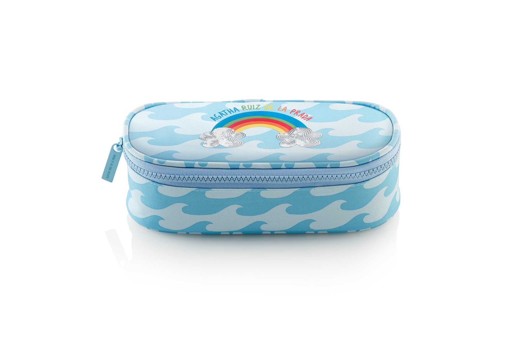 Miquelrius - Oval Pencil Case, School Pencil Case for 30 Pieces, Zip Closure, Agatha Ruiz de la Prada, Waves