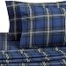 Amazon Brand – Pinzon Plaid Flannel Bed Sheet Set - Full, Blackwatch Plaid